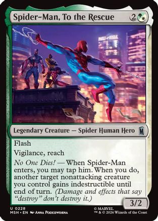 Spider-Man, To the Rescue (MSH-228) - Marvel Super Heroes Foil