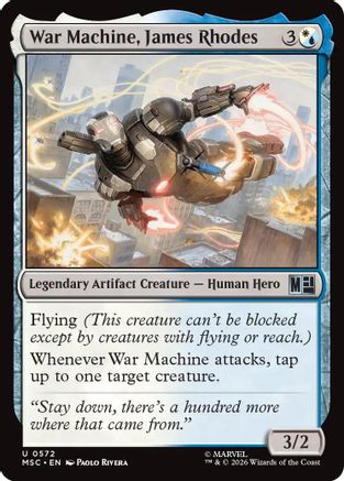 War Machine, James Rhodes (MSC-572) - Commander: Marvel Super Heroes Foil