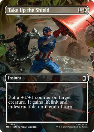 Take Up the Shield (Borderless) (MSH-348) - Marvel Super Heroes Foil