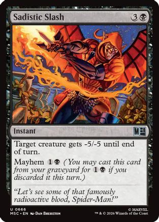 Sadistic Slash (MSC-666) - Commander: Marvel Super Heroes
