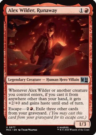 Alex Wilder, Runaway (MSC-677) - Commander: Marvel Super Heroes
