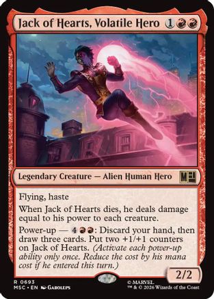 Jack of Hearts, Volatile Hero (MSC-693) - Commander: Marvel Super Heroes