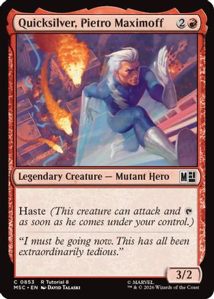 Quicksilver, Pietro Maximoff (0853) (MSC-853) - Commander: Marvel Super Heroes