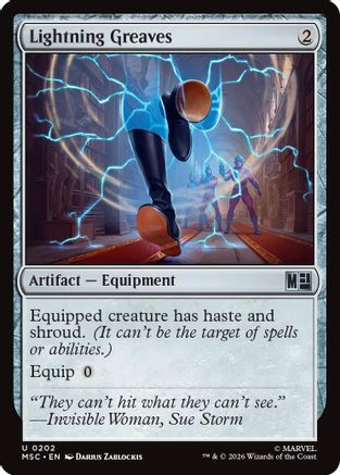 Lightning Greaves (Surge Foil) (MSC-202) - Commander: Marvel Super Heroes Foil