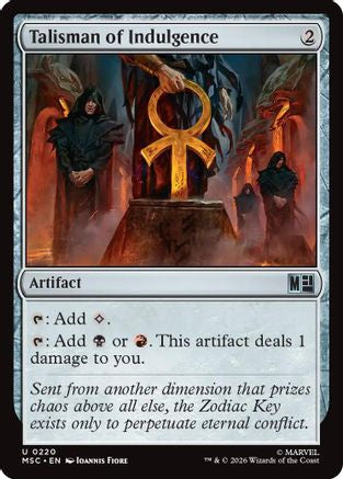Talisman of Indulgence (Surge Foil) (MSC-220) - Commander: Marvel Super Heroes Foil