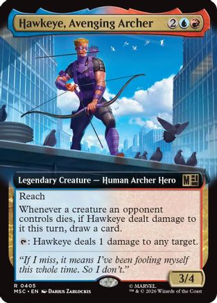 Hawkeye, Avenging Archer (Extended Art) (MSC-405) - Commander: Marvel Super Heroes