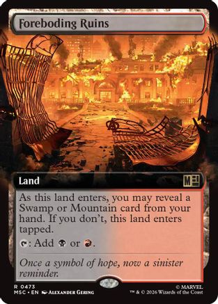 Foreboding Ruins (Extended Art) (MSC-473) - Commander: Marvel Super Heroes