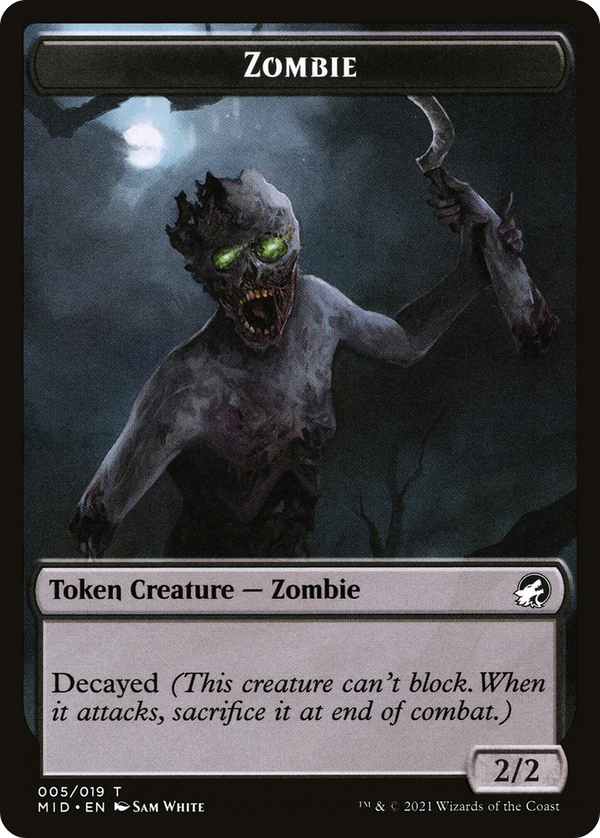 Zombie (TMID-005) - Innistrad: Midnight Hunt Tokens Foil
