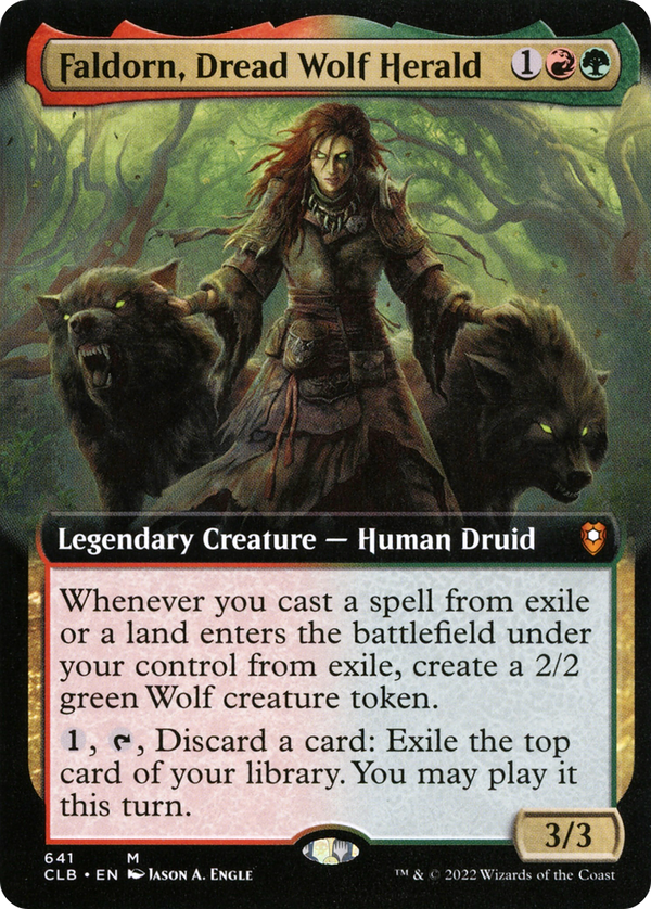 Faldorn, Dread Wolf Herald (Extended Art) (CLB-641) - Commander Legends: Battle for Baldur's Gate: (Extended Art) Foil