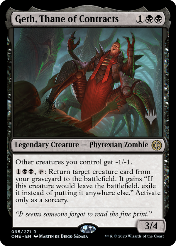 Geth, Thane of Contracts (PPONE-095) - Phyrexia: All Will Be One Promos Foil