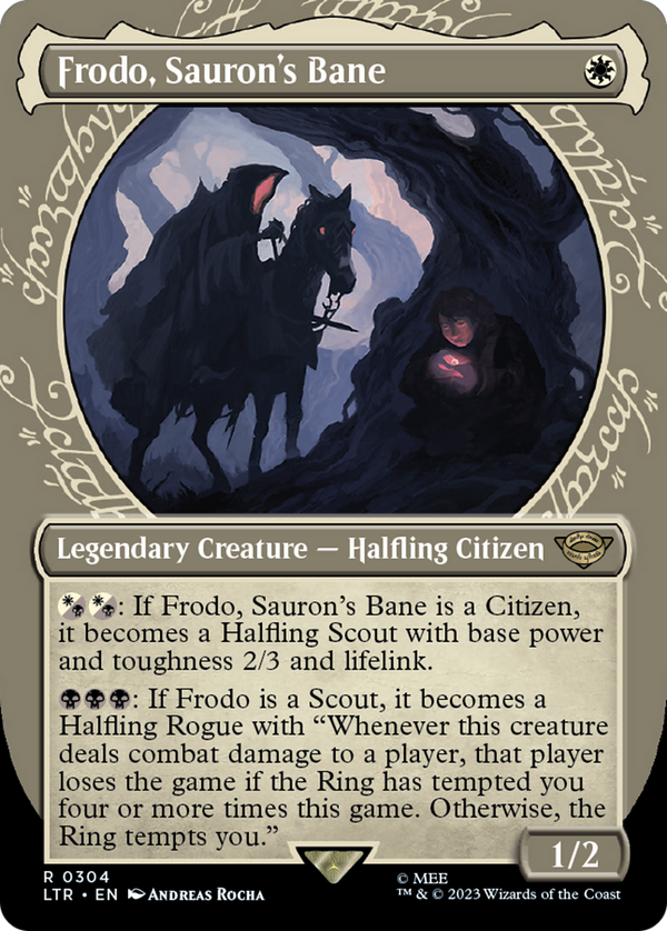 Frodo, Sauron's Bane (Showcase) (LTR-304) - The Lord of the Rings: Tales of Middle-earth: (Showcase) (Borderless) Foil
