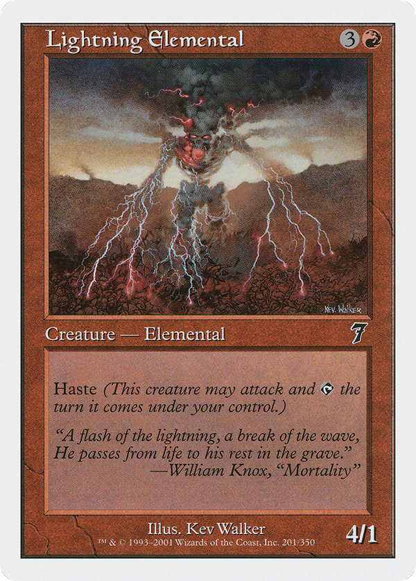 Lightning Elemental (7ED-201) - 7th Edition Foil