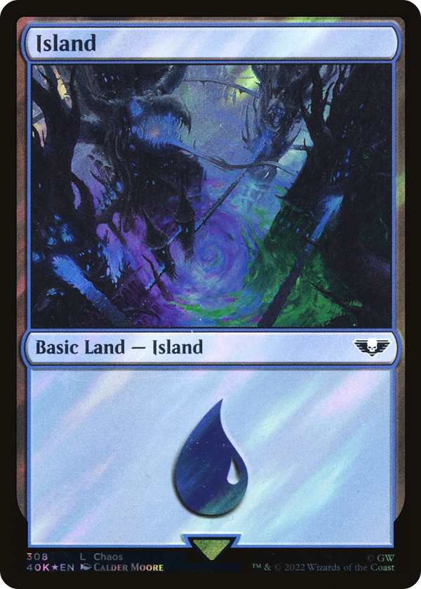 Island (308) (Surge Foil) (40K-308) - Warhammer 40,000 Commander Foil