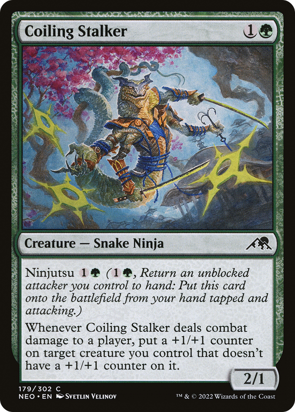 Coiling Stalker (NEO-179) - Kamigawa: Neon Dynasty Foil