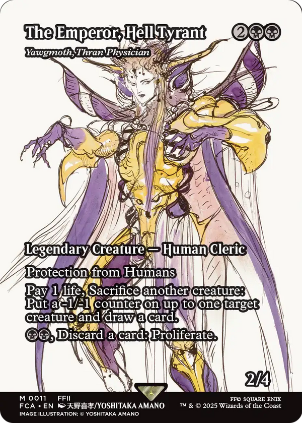 The Emperor, Hell Tyrant - Yawgmoth, Thran Physician (Showcase) (FCA-011) - FINAL FANTASY: Through the Ages / The Emperor, Hell Tyrant (Borderless) Foil