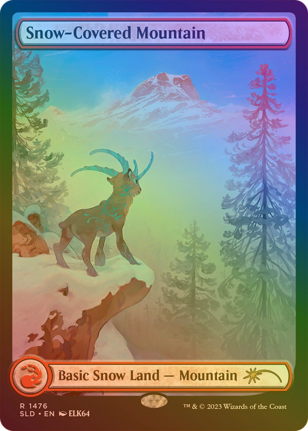 Snow-Covered Mountain (1476) (Rainbow Foil) (SLD-1476★) - Secret Lair Drop: (Full Art) Foil