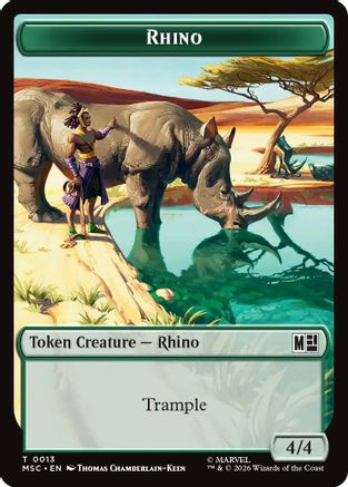 Rhino (0013) // Elephant (0012) Double-Sided Token (MSC-13 // 12) - Commander: Marvel Super Heroes