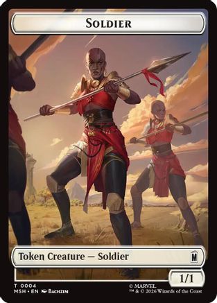 Soldier // Insect Double-Sided Token (MSH-4 // 12) - Marvel Super Heroes Foil