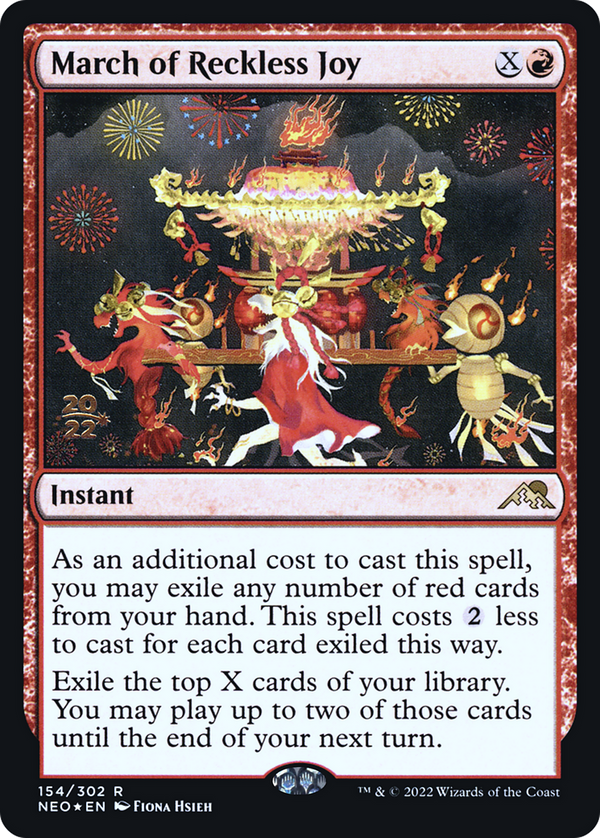 March of Reckless Joy (PRE-154) - Kamigawa: Neon Dynasty Promos Foil