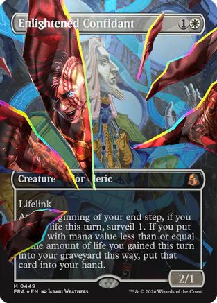Enlightened Confidant (Borderless) (Facet Foil) (FRA-449) - Reality Fracture Foil