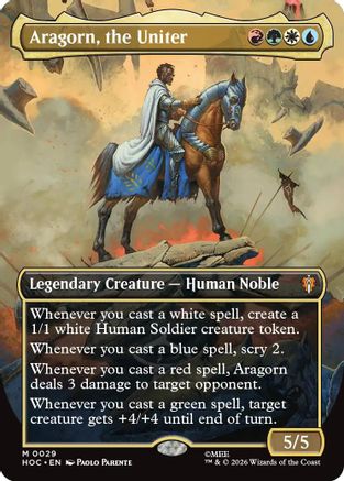 Aragorn, the Uniter (Borderless) (HOC-029) - The Hobbit: Eternal-Legal Foil