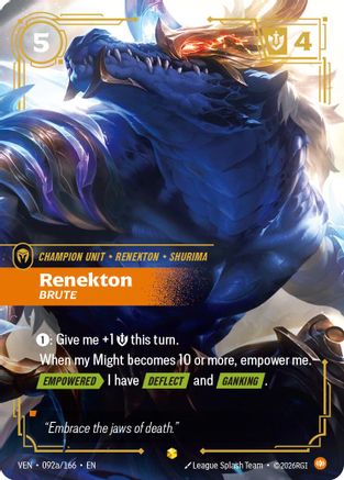 Renekton - Brute (Alternate Art) (092a/166) - Vendetta Foil