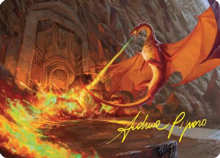 Smaug's Fury Art Card (Gold-Stamped Signature) (ASHOB-018) - Art Series: The Hobbit