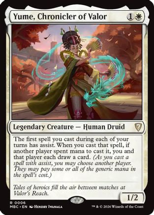 Yume, Chronicler of Valor (-006) - Mystery Booster Commander Edition
