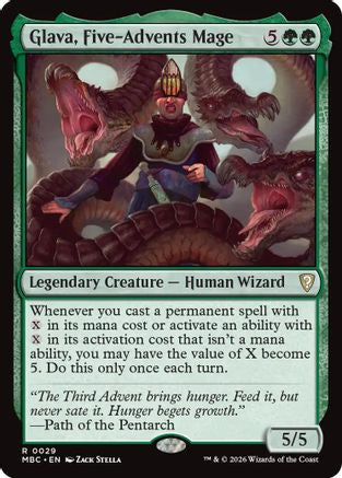 Glava, Five-Advents Mage (-029) - Mystery Booster Commander Edition
