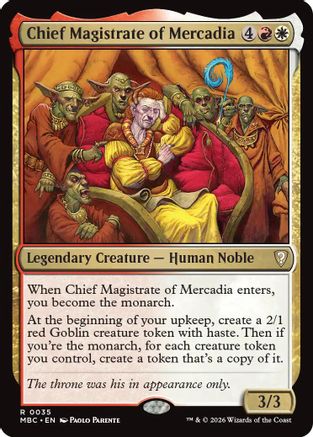 Chief Magistrate of Mercadia (-035) - Mystery Booster Commander Edition