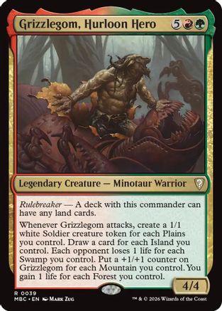 Grizzlegom, Hurloon Hero (-039) - Mystery Booster Commander Edition