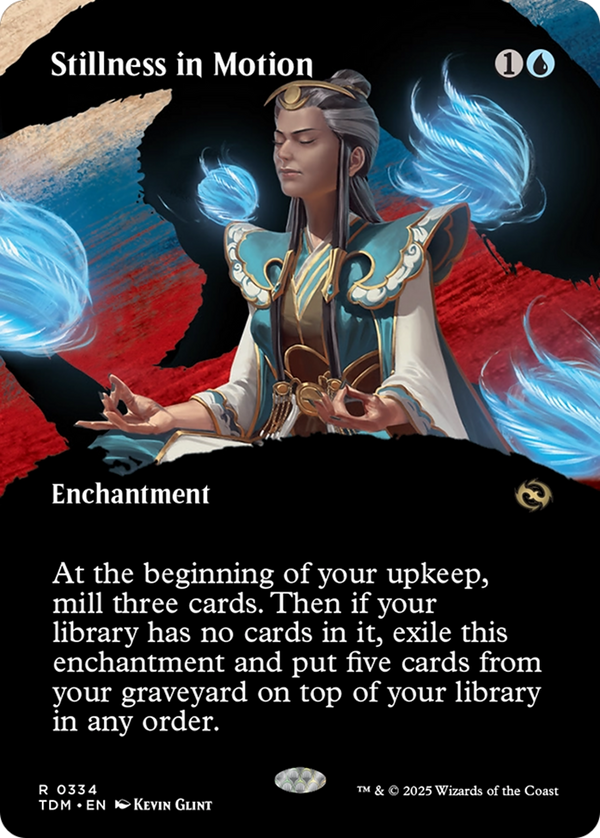 Stillness in Motion (Borderless) (TDM-334) - Tarkir: Dragonstorm: (Showcase, enchantment) Foil