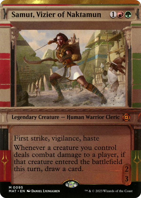 Samut, Vizier of Naktamun (Showcase) (MAT-095) - March of the Machine: The Aftermath: (Showcase) (Borderless)
