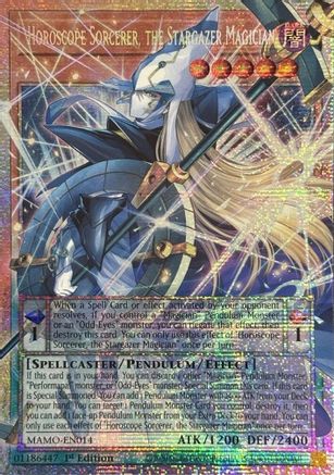 Horoscope Sorcerer, the Stargazer Magician (Starlight Rare) (Extended Art) (MAMO-EN014) - Magnificent Monsters 1st Edition