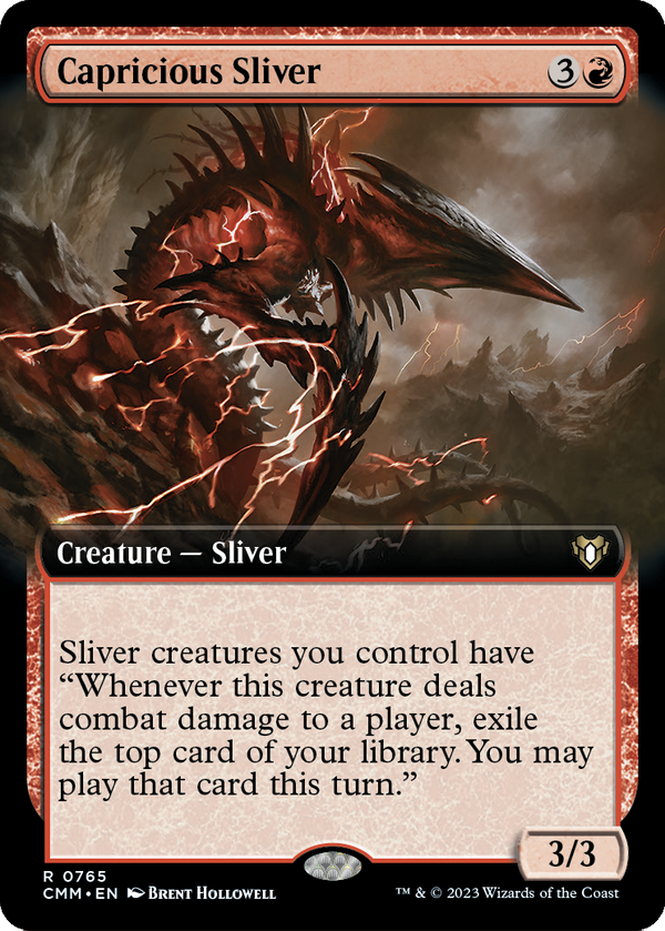 Capricious Sliver (Extended Art) (CMM-765) - Commander Masters: (Extended Art) Foil