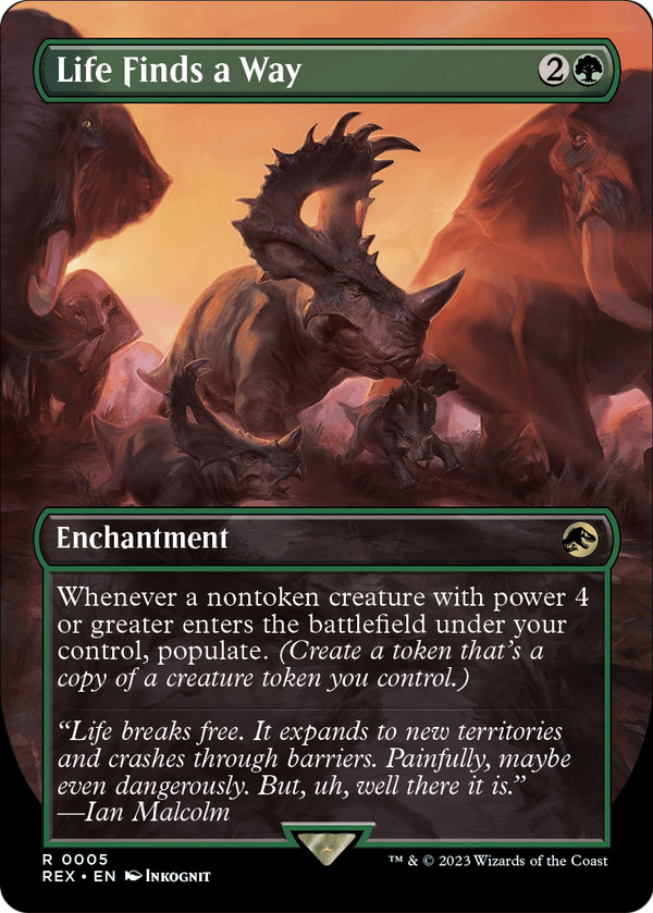 Life Finds a Way (Borderless) (REX-005) - Jurassic World Collection Foil