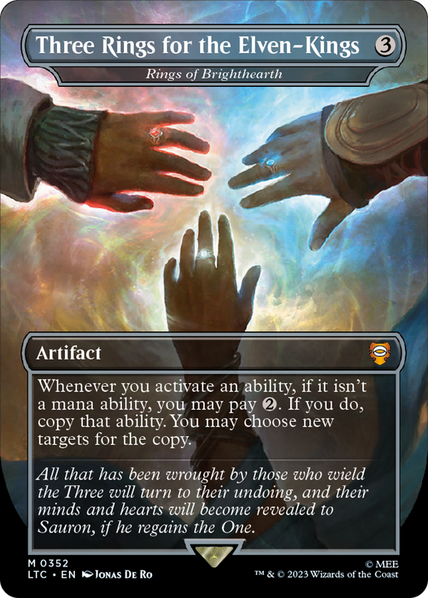 Three Rings for the Elven-Kings - Rings of Brighthearth (LTC-352) - Tales of Middle-earth Commander / Three Rings for the Elven-Kings (Borderless)