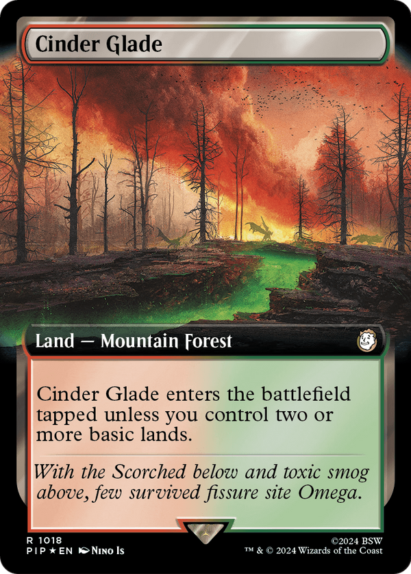 Cinder Glade (Extended Art) (Surge Foil) (PIP-1018) - Fallout: (Extended Art) Foil