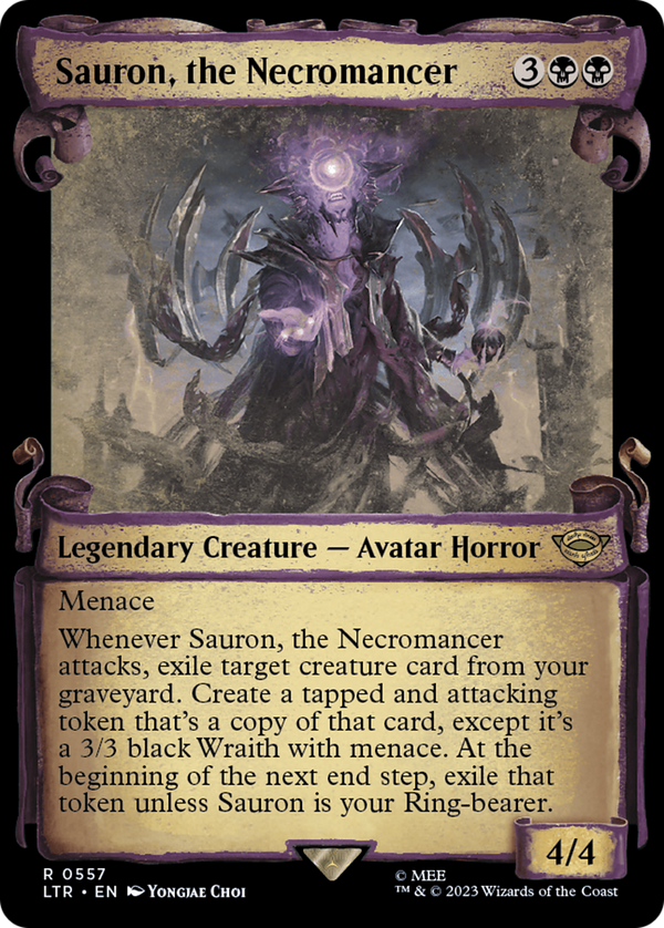 Sauron, the Necromancer (Showcase Scrolls) (LTR-557) - The Lord of the Rings: Tales of Middle-earth: (Showcase) Foil