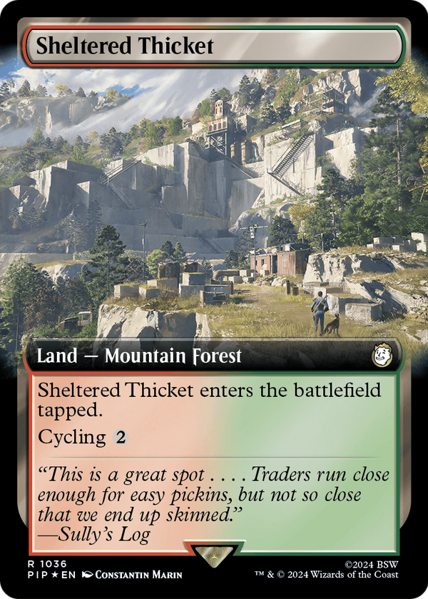 Sheltered Thicket (Extended Art) (Surge Foil) (PIP-1036) - Fallout: (Extended Art) Foil