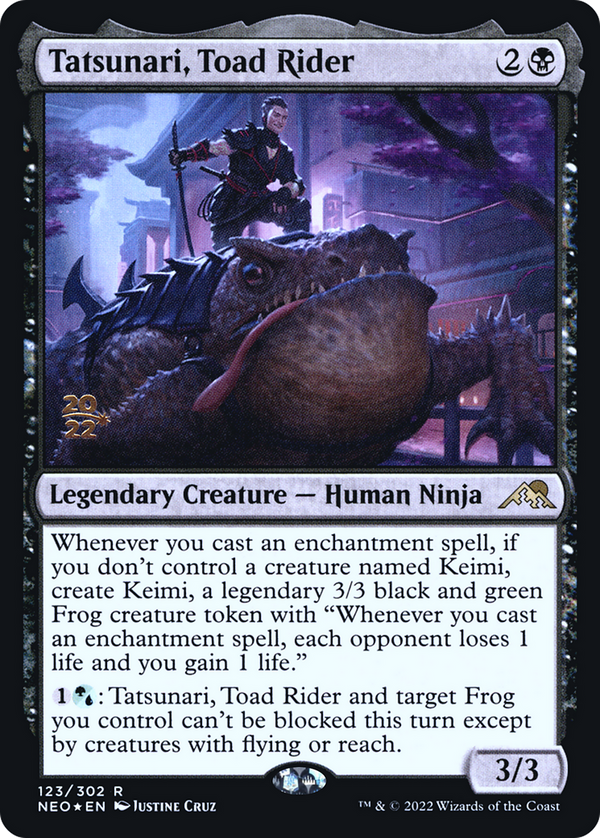 Tatsunari, Toad Rider (PRE-123) - Kamigawa: Neon Dynasty Promos Foil