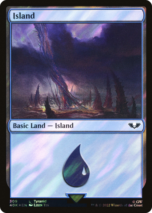 Island (309) (Surge Foil) (40K-309) - Warhammer 40,000 Commander Foil