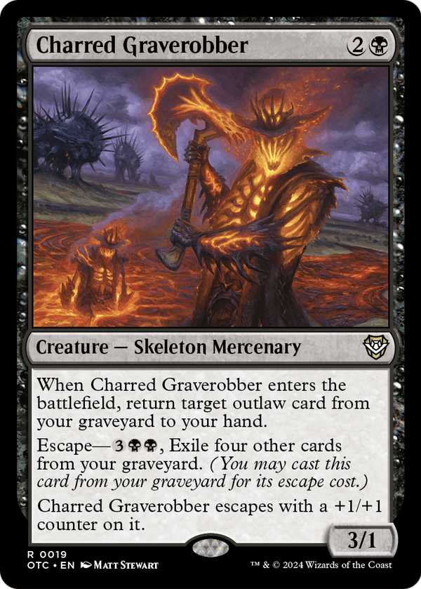 Charred Graverobber (OTC-019) - Outlaws of Thunder Junction Commander