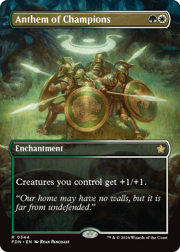 Anthem of Champions (Borderless) (FDN-344) - Foundations: (enchantment) Foil