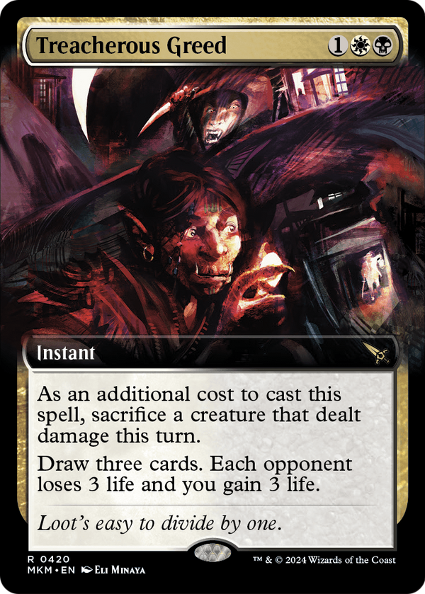 Treacherous Greed (Extended Art) (MKM-420) - Murders at Karlov Manor: (Extended Art) Foil