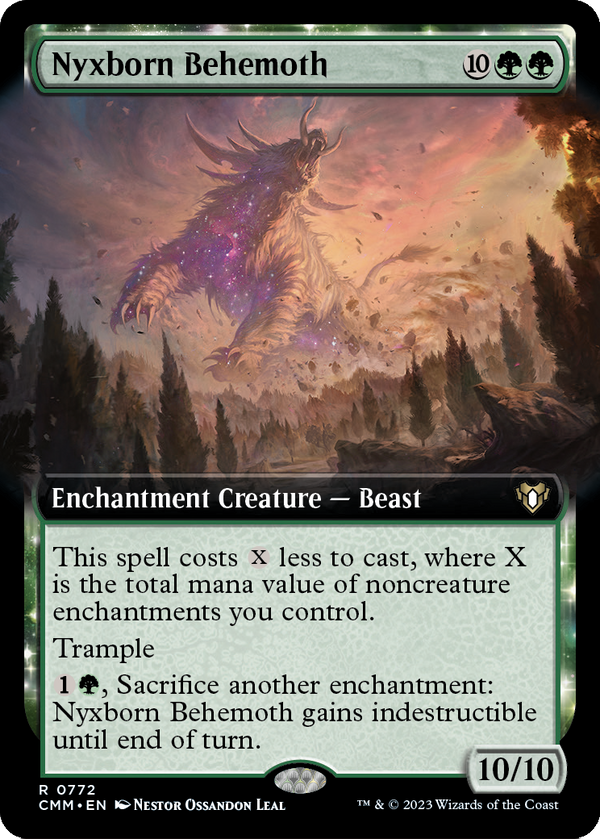 Nyxborn Behemoth (Extended Art) (CMM-772) - Commander Masters: (Extended Art, enchantment) Foil