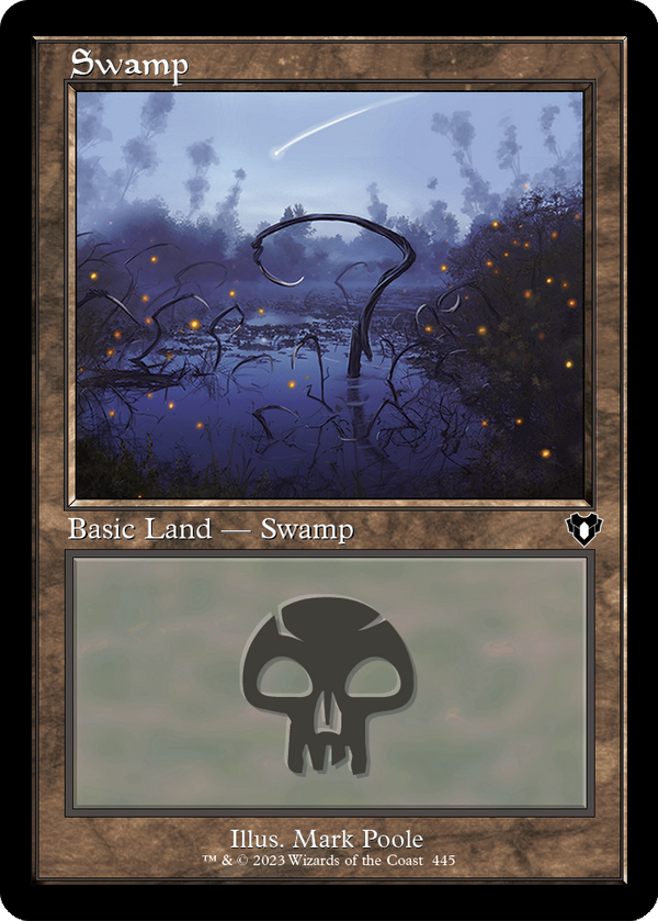 Swamp (445) (Retro Frame) (CMM-445) - Commander Masters Foil