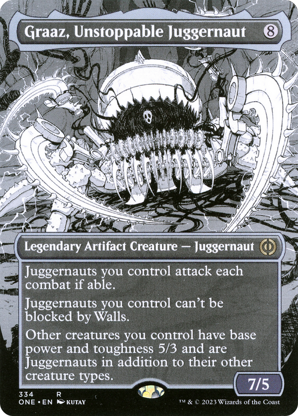 Graaz, Unstoppable Juggernaut (Borderless) (ONE-334) - Phyrexia: All Will Be One: (Showcase)