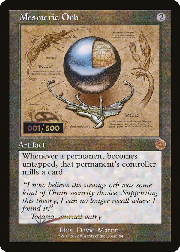 Mesmeric Orb (Schematic) (Serial Numbered) (BRR-094) - The Brothers' War Retro Artifacts Foil
