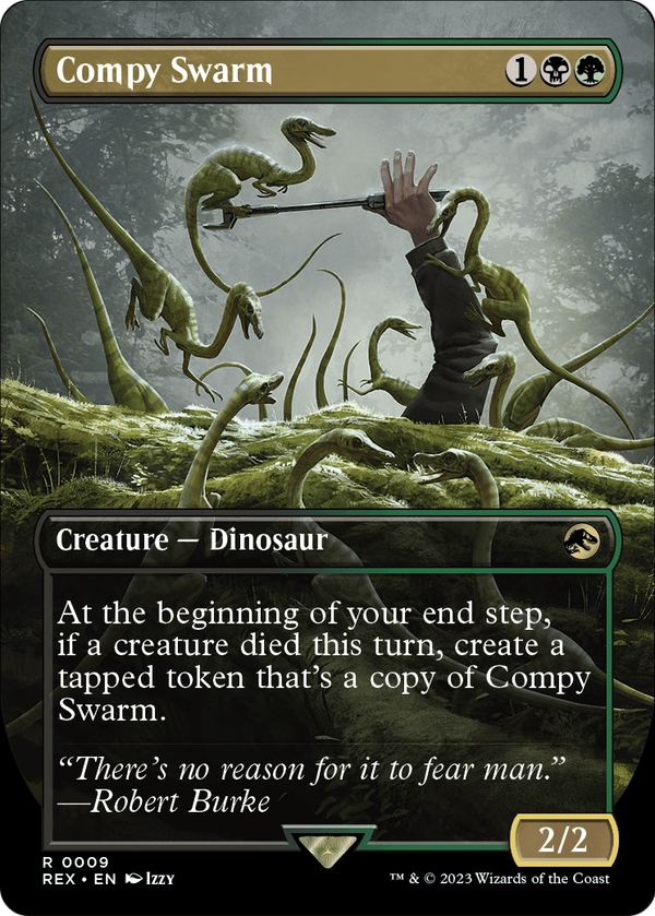 Compy Swarm (Borderless) (REX-009) - Jurassic World Collection Foil